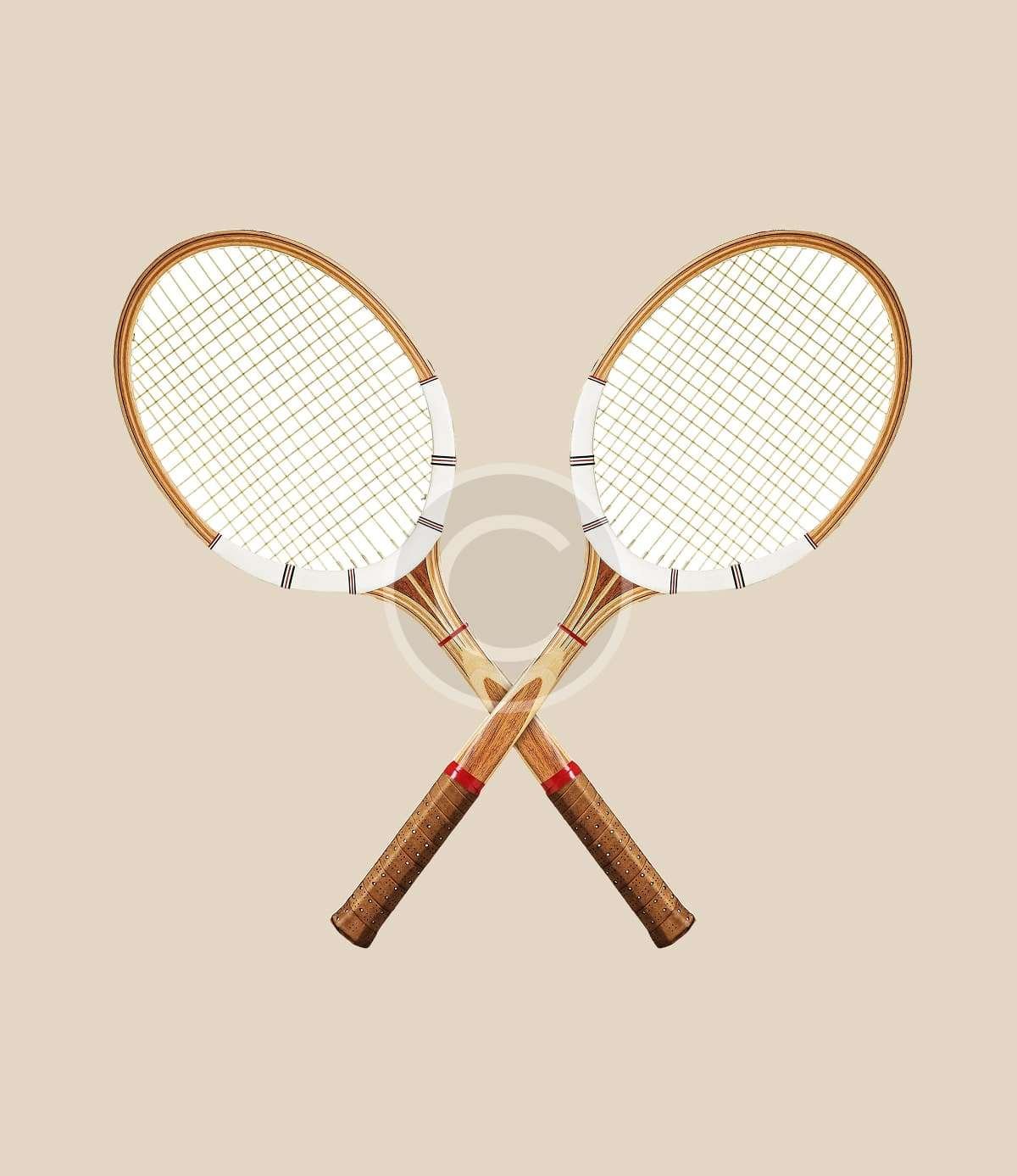 Wooden frame tennis racket set