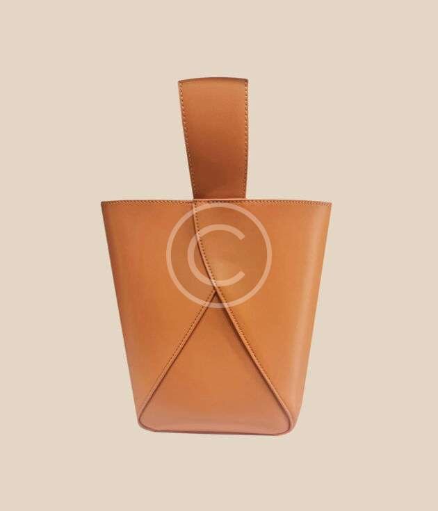 Geometric leather tote bag