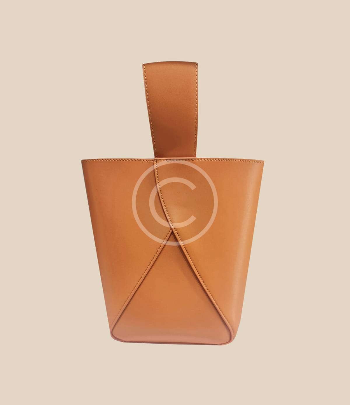 Geometric leather tote bag